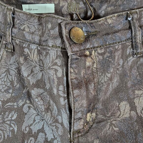 Kut from the Kloth Women's Pants Size 6 Mid Rise Ankle Cotton Blend Floral - Picture 6 of 11